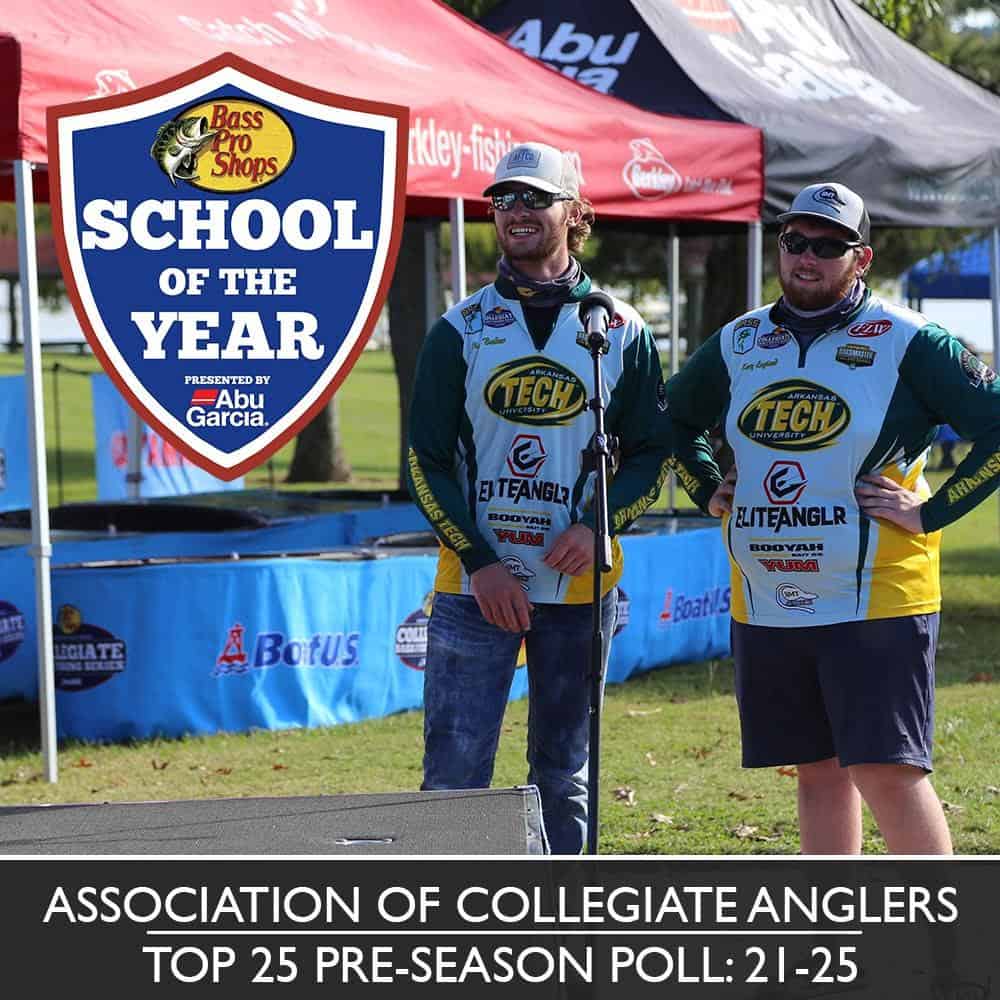 Top 25 Collegiate Bass Fishing Pre-Season Poll for the 2021-22 Bass Pro  Shops School of the Year presented by Abu Garcia: Rankings 21st – 25th