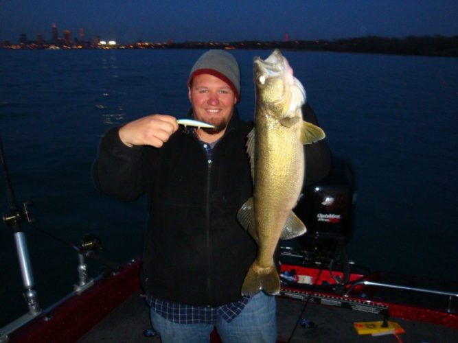 Big Walleye caught on Lake Erie in Cleveland, OH on 4/14/2010