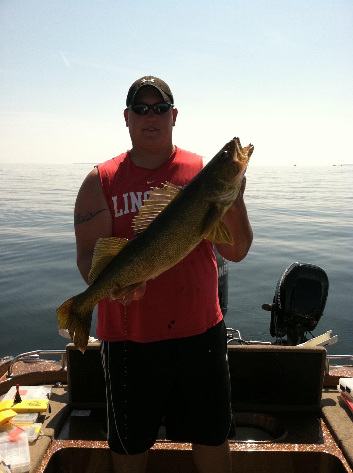 Big Walleye caught on Lake Michigan Big Bay de Noc in Escanaba, MI on