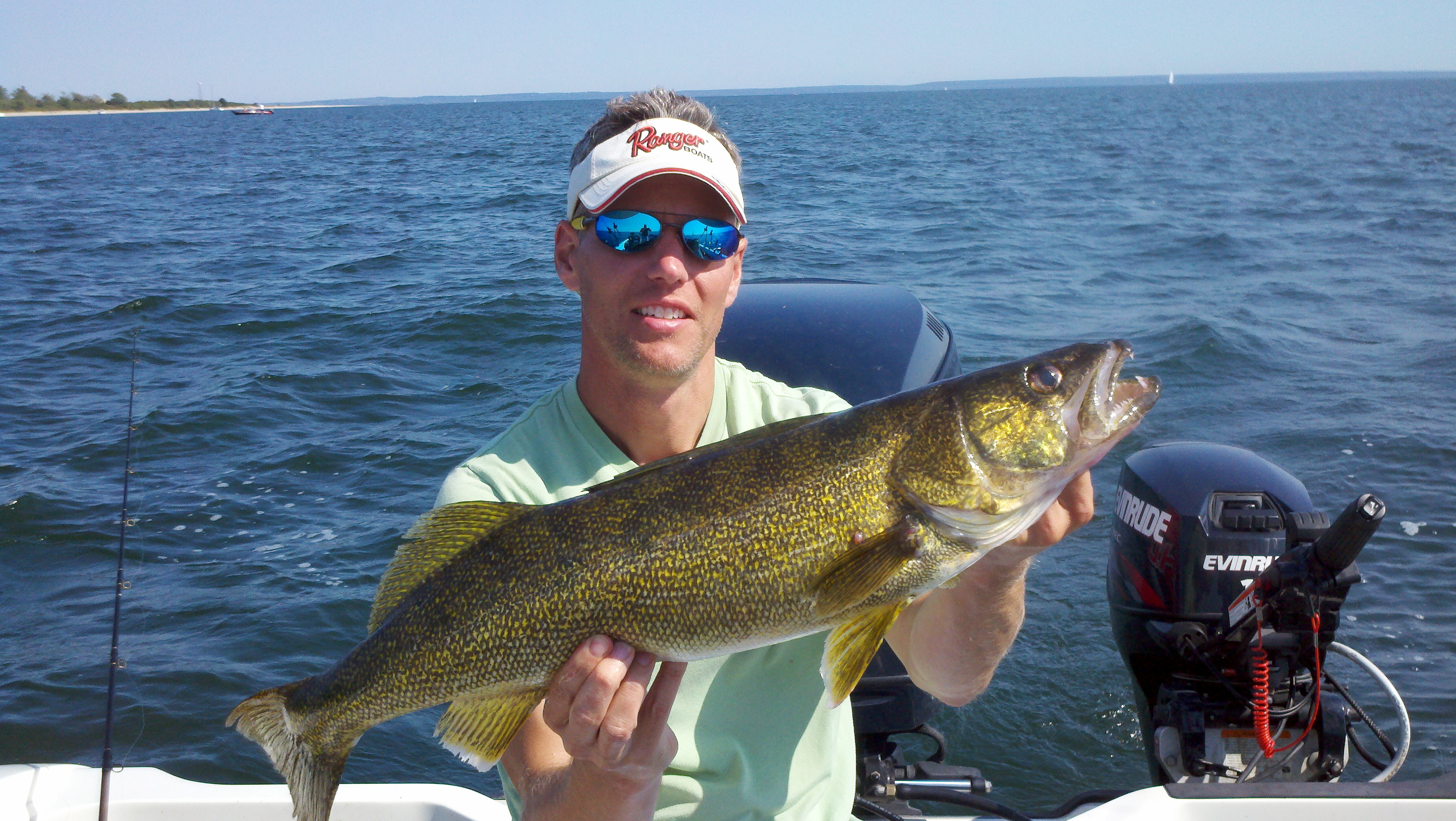 Big Walleye caught on Lake Michigan Green Bay in WI on 9/2