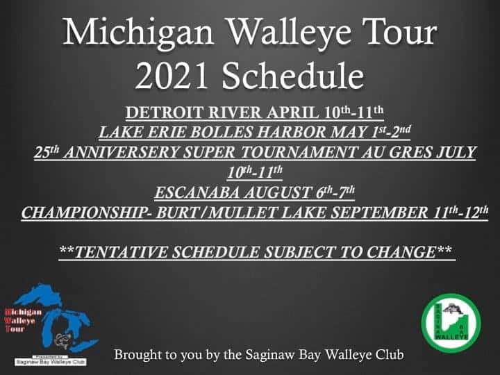Michigan Walleye Tour 2021 Schedule WalleyeFIRST