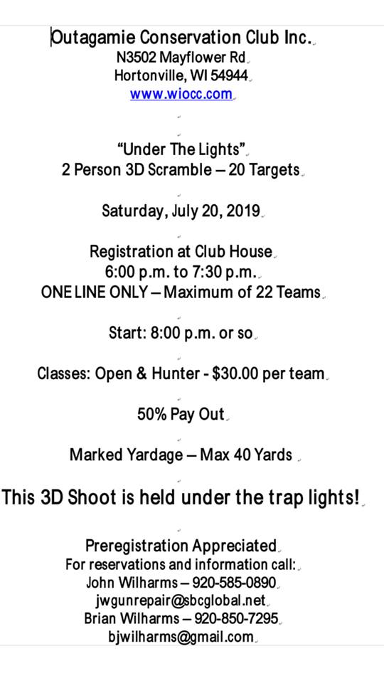 Archery Shoot in Hortonville WI July 20th WhitetailFIRST
