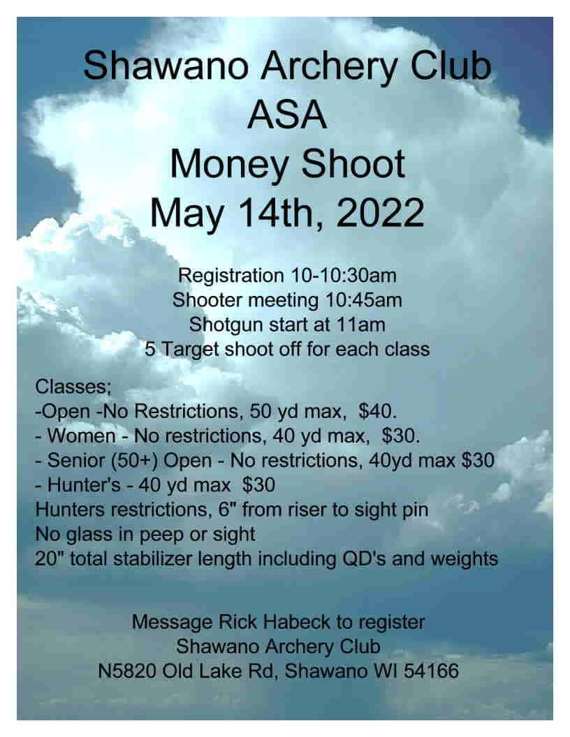 Shawno Archery Club ASA Money Shoot May 14th WhitetailFIRST