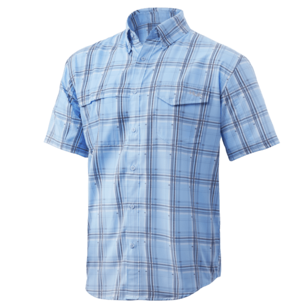 NEW Details about   Huk Fishing Shirt Men's MED Huk Tide Point Plaid SS Shirt NWT 