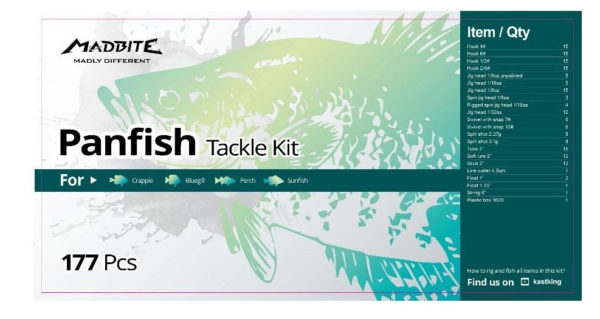 MadBite Species Tackle Kits， 187 pcs Bass Fishing Lures， Hooks